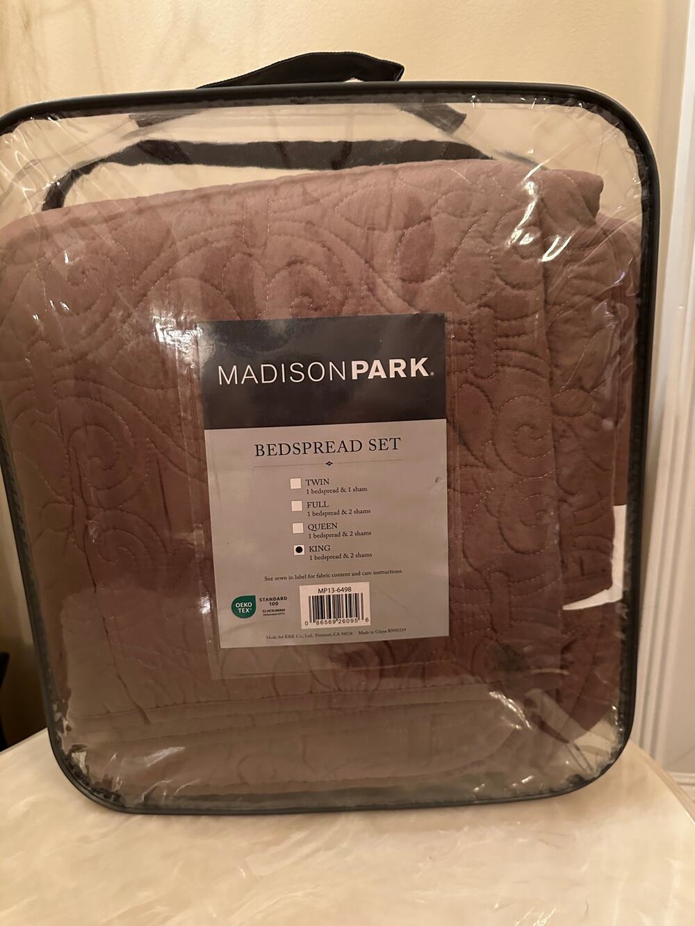 Madison Park Mansfield Oversized Antimicrobial Treated 3pc Bedspread Set
